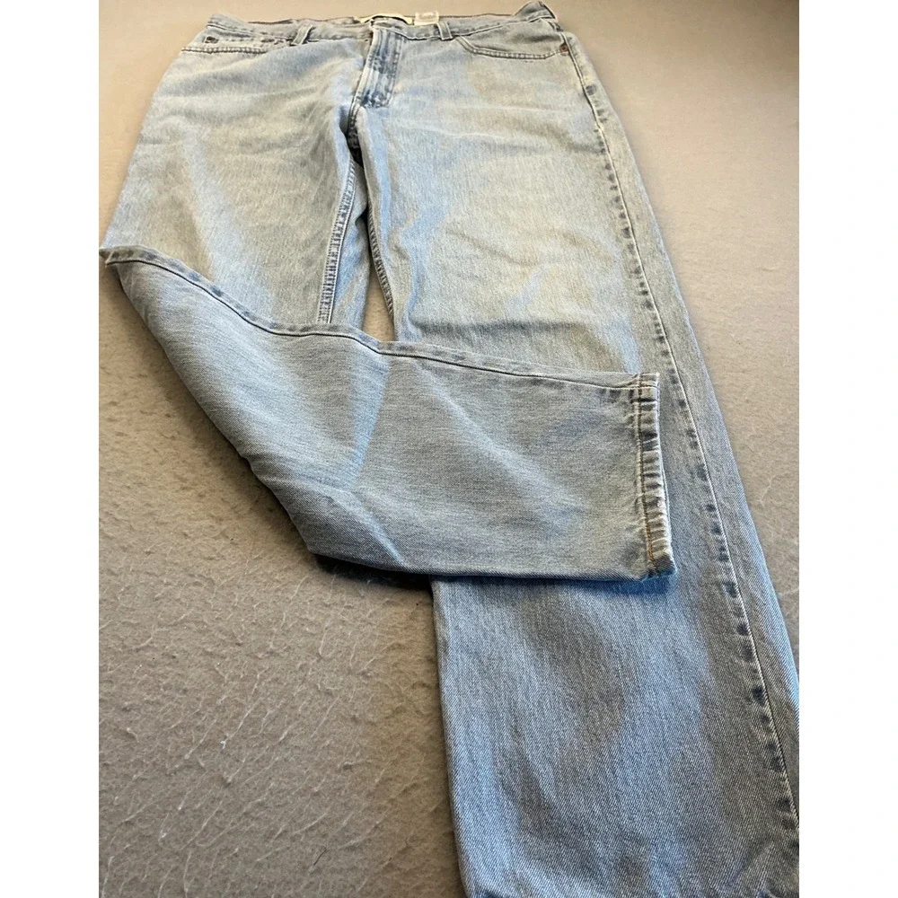 Levi's Y2K 550 Relaxed Fit Tapered Leg Light Wash Denim Jeans Mens 36x32